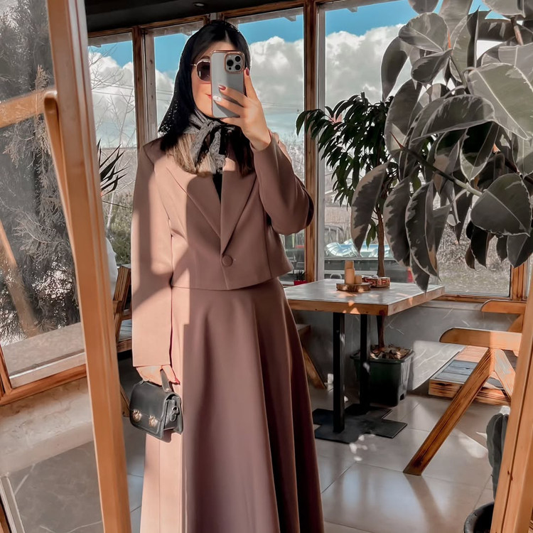ست کت دامن و پیراهن مادر دختری مدل سلین