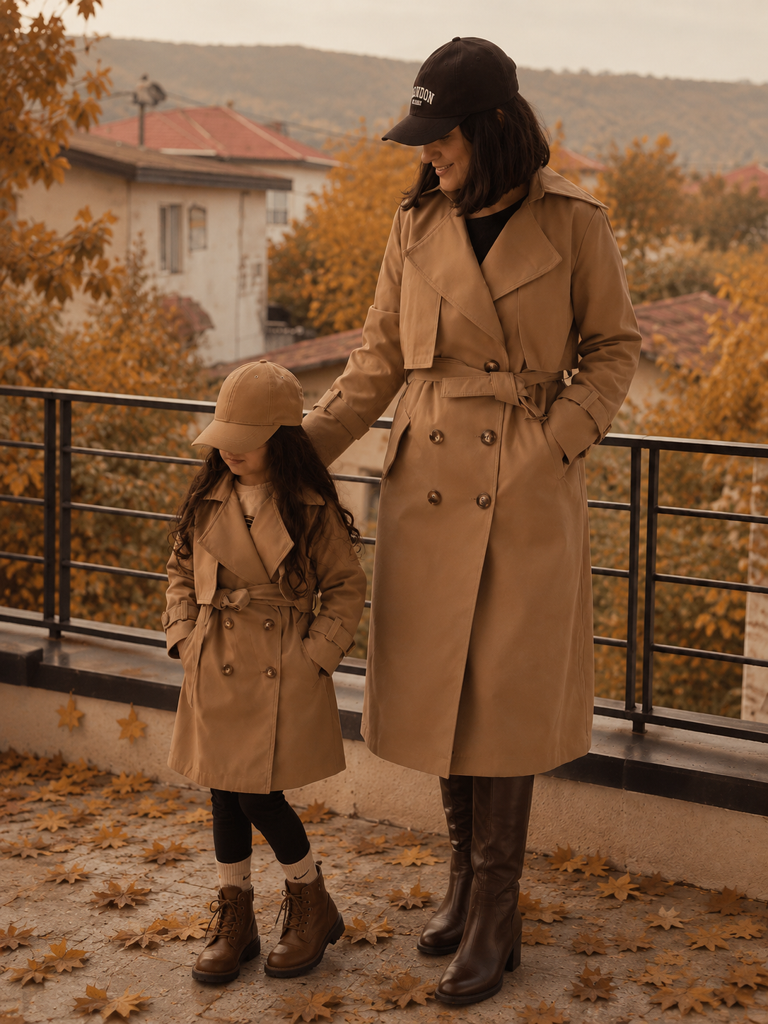 ست ترنچ کت و بارونی مادر دختری مدل لیزا کالکشن پاییز